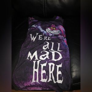 Disney Alice in Wonderland We’re All Mad Here Tank Top Small NWOT!